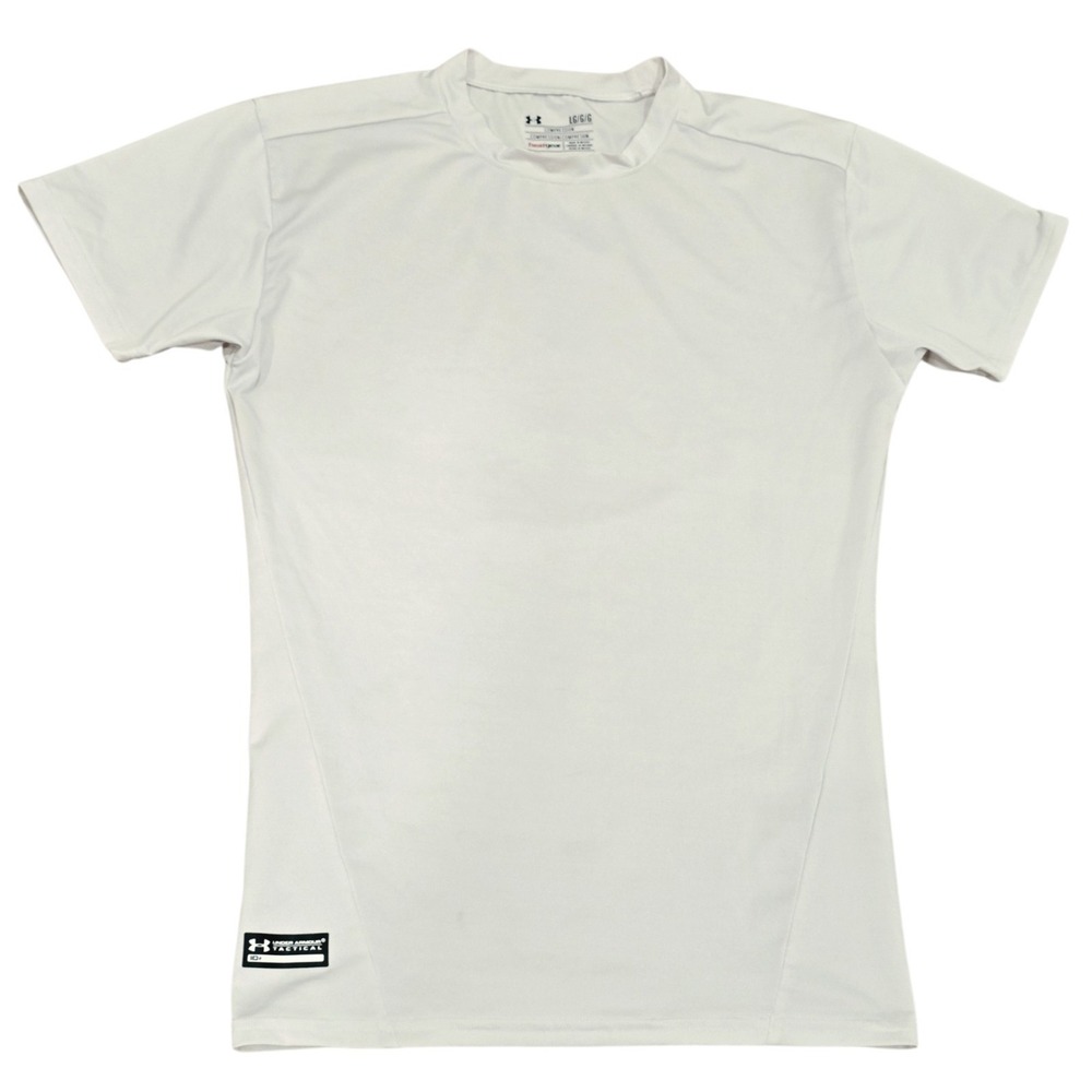 Under Armour Tactical HeatGear Compression Shirt Men's Large White Short Sleeve